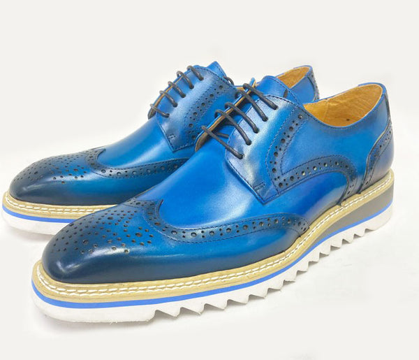 C&E Burnished Calfskin Oxford - Ocean/Blue