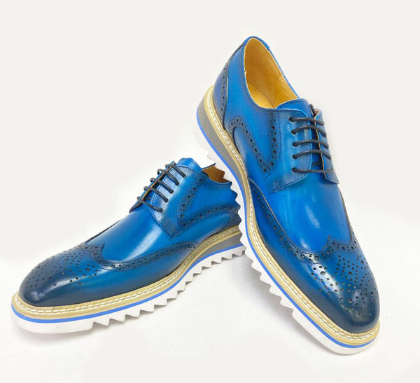 C&E Burnished Calfskin Oxford - Ocean/Blue