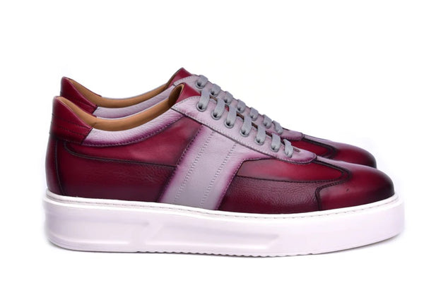 Corrente Calfskin Sneaker - Burgundy