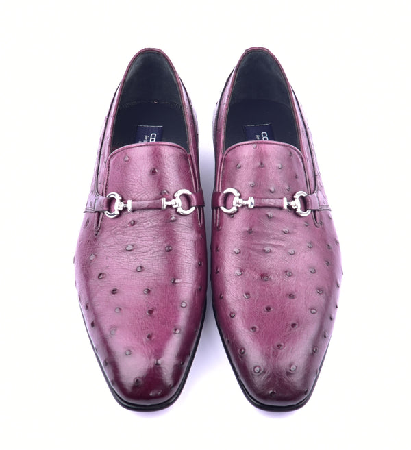 Corrente Ostrich Loafer - Burgundy
