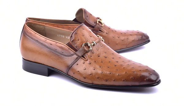 Corrente Ostrich Loafer - Tan