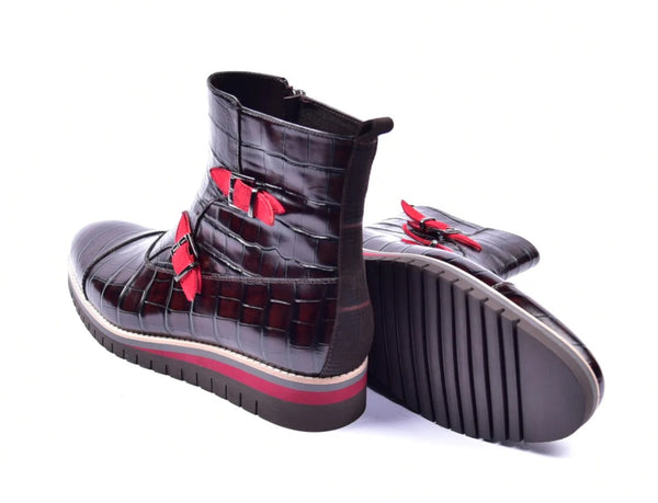 Corrente Crocodile Calfskin Boot - Brown