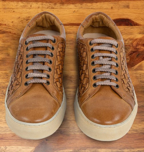 Toscana Woven Leather Sneaker - Brick