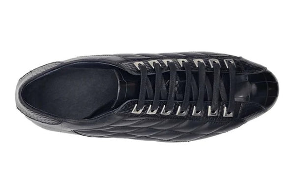 Carrucci Quilted Leather Sneaker - Black