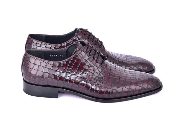 Corrente Crocodile Calfskin Oxford - Burgundy