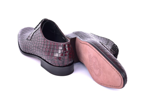 Corrente Crocodile Calfskin Oxford - Burgundy