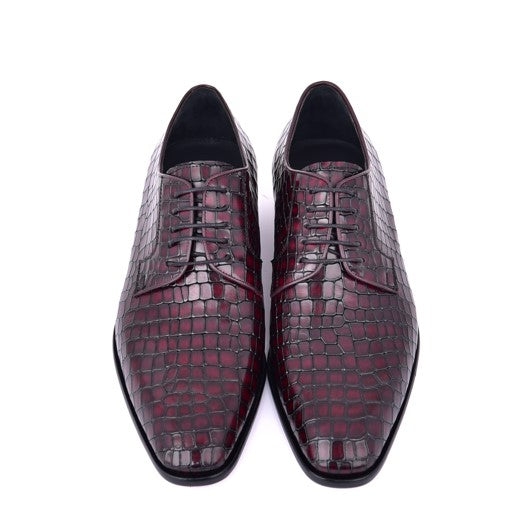 Corrente Crocodile Calfskin Oxford - Burgundy