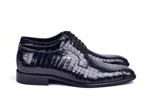 Corrente Crocodile Calfskin Oxford - Navy