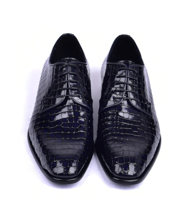 Corrente Crocodile Calfskin Oxford - Navy