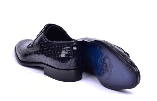 Corrente Crocodile Calfskin Oxford - Navy