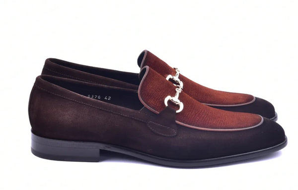 Corrente Printed Suede Loafer - Brown/Tan