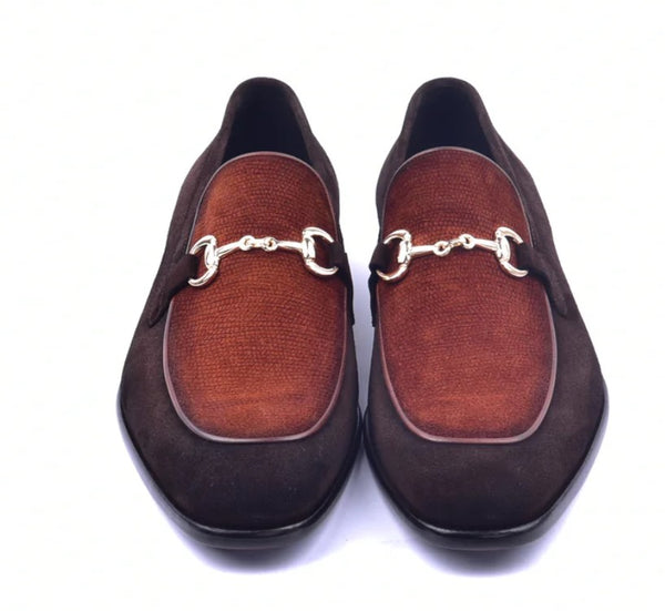 Corrente Printed Suede Loafer - Brown/Tan