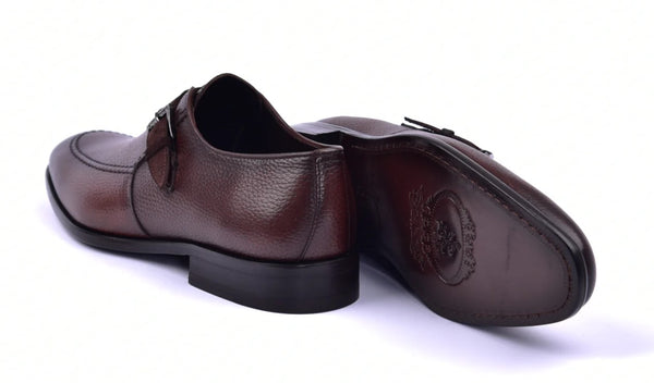 Corrente Grain Calfskin Monkstrap - Brown