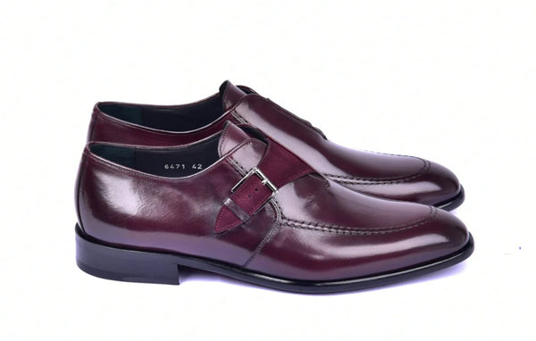 Corrente Shiny Leather Monkstrap - Burgundy