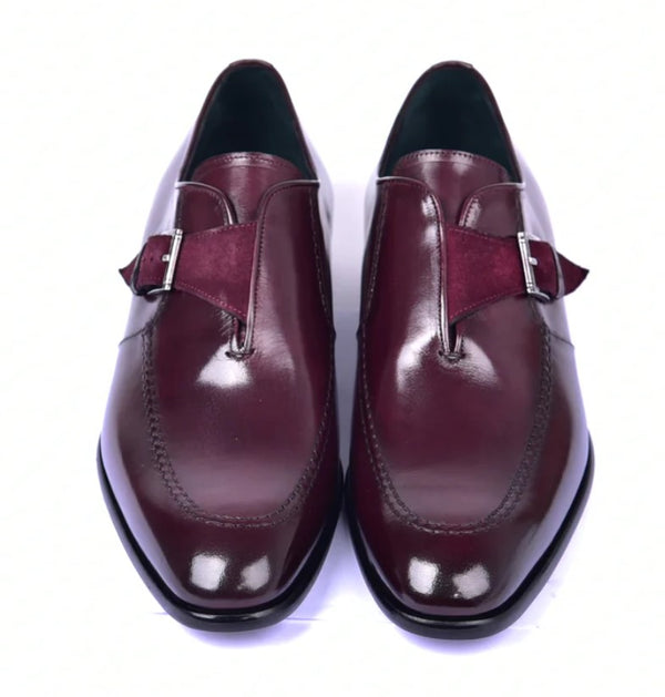 Corrente Shiny Leather Monkstrap - Burgundy