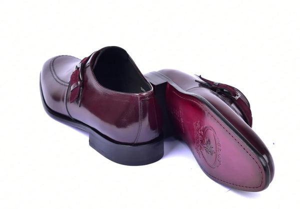 Corrente Shiny Leather Monkstrap - Burgundy