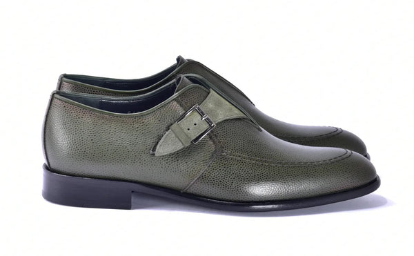 Corrente Grain Calfskin Monkstrap - Green