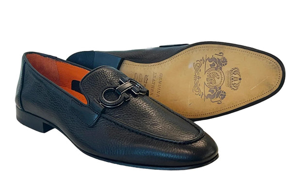 Pelle Pebbled Loafer - Black