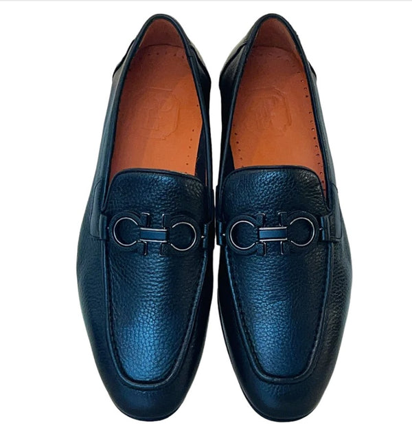 Pelle Pebbled Loafer - Black