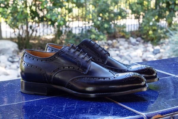 Ugo Vasare Calfskin Wingtip Oxford - Navy
