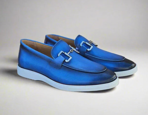 Maurice Leather Loafer - Ocean Blue