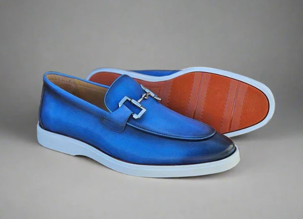 Maurice Leather Loafer - Ocean Blue