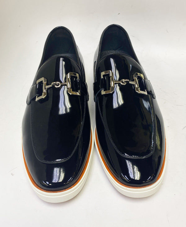 C&E Shoes Maurice Patent Leather Loafer - Black