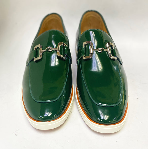 C&E Shoes Maurice Patent Leather Loafer - Green