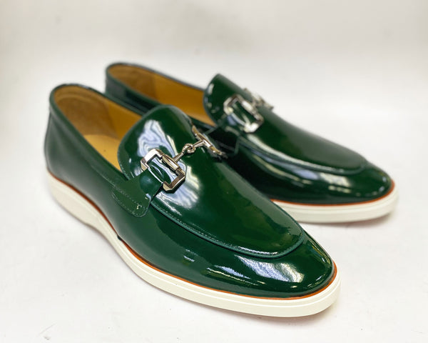 C&E Shoes Maurice Patent Leather Loafer - Green