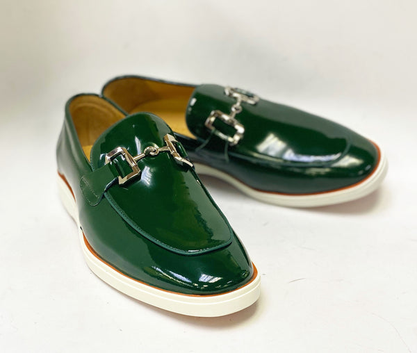C&E Shoes Maurice Patent Leather Loafer - Green
