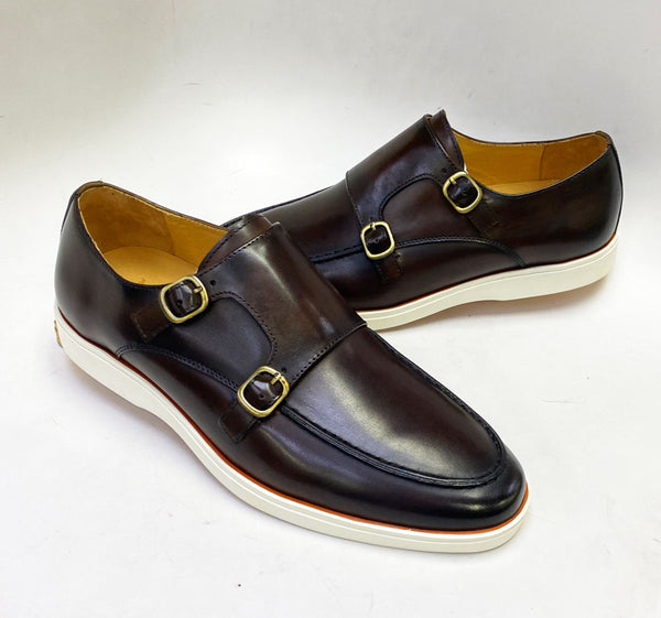 Maurice Calfskin Double Monkstrap - Chestnut