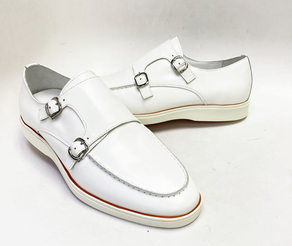 Maurice Calfskin Double Monkstrap - White