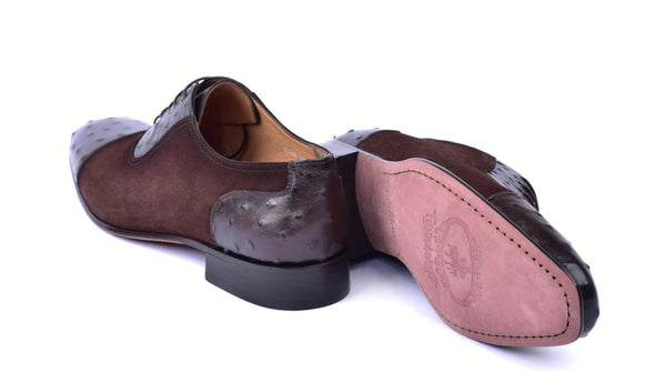 Corrente Suede Ostrich Shoe - Brown
