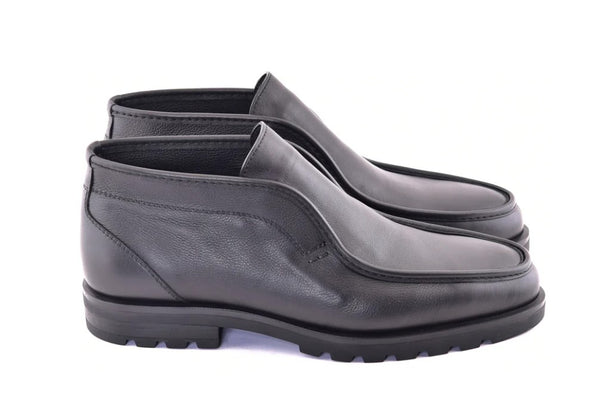 Corrente Leather Shearling Boot - Black