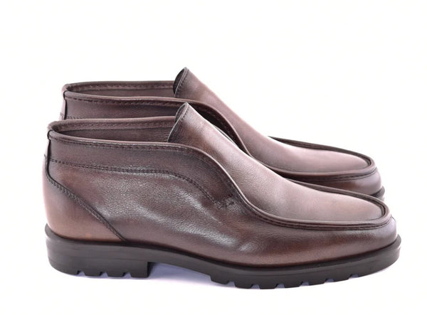 Corrente Leather Shearling Boot - Brown