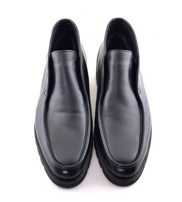 Corrente Leather Shearling Boot - Navy