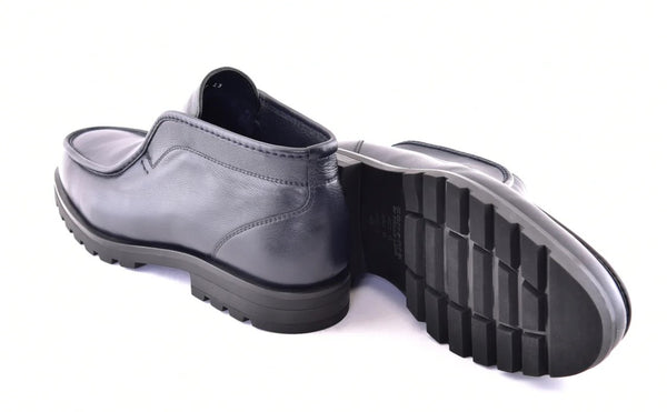 Corrente Leather Shearling Boot - Navy