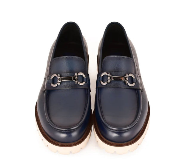 Corrente Leather Loafer - Blue