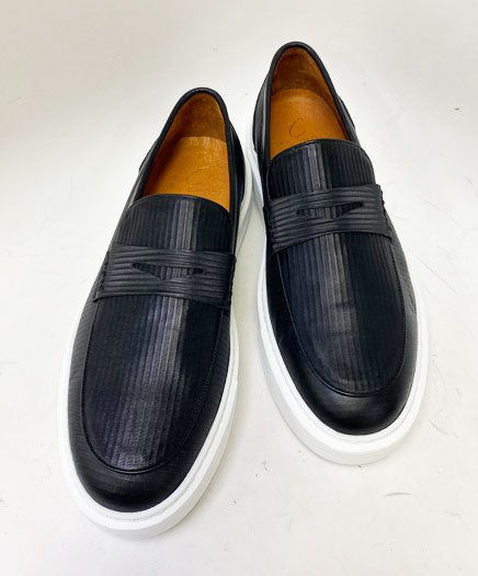 C Collection Leather Penny Loafer - Black