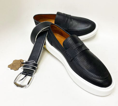 C Collection Leather Penny Loafer - Black