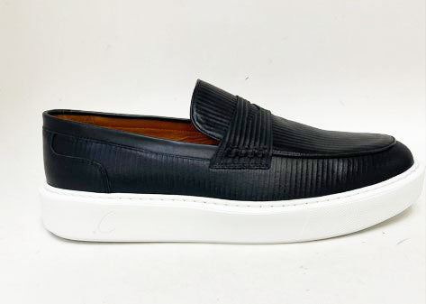 C Collection Leather Penny Loafer - Black