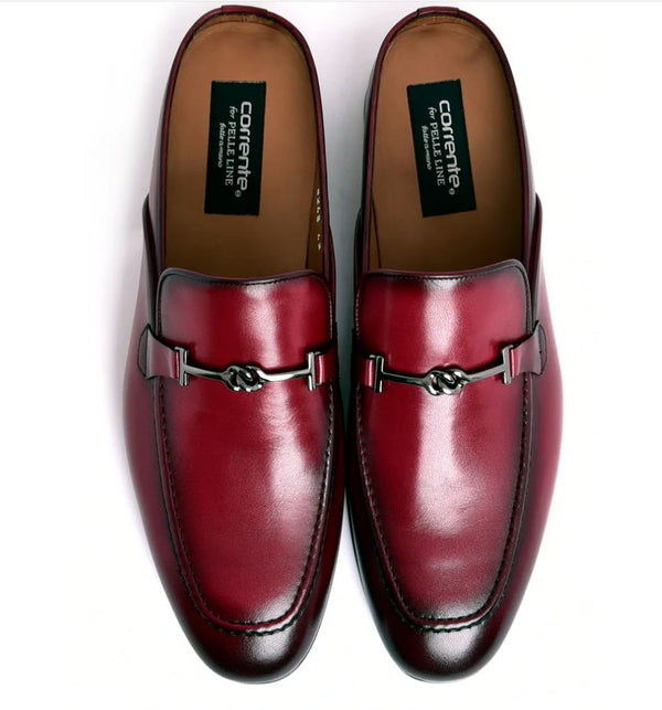 Corrente Leather Mule - Burgundy