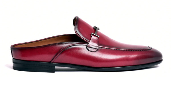 Corrente Leather Mule - Burgundy