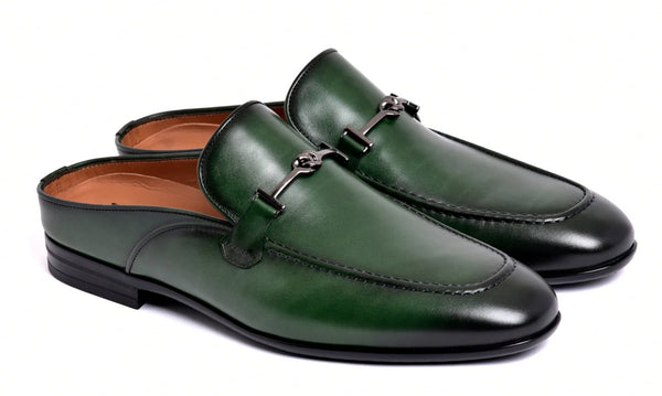 Corrente Leather Mule - Green