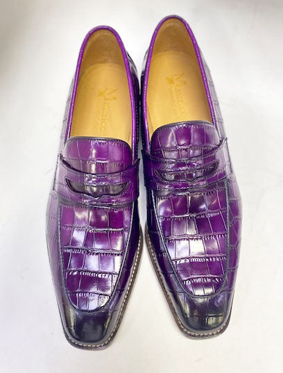Maurice Croco Leather Loafer - Purple