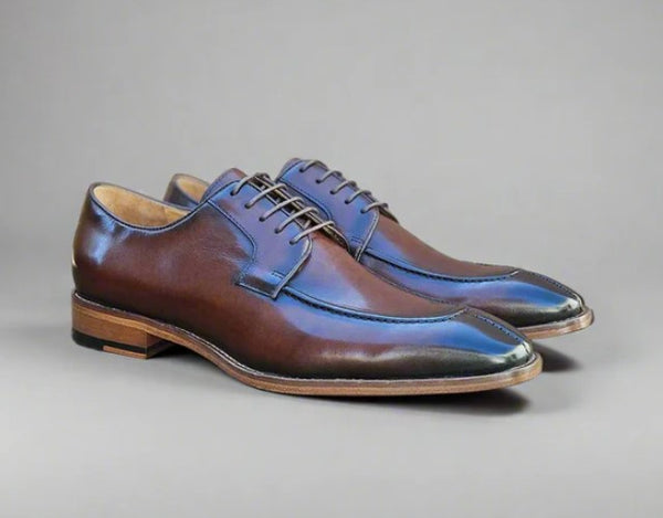 Carrucci Calfskin Split Toe Shoe - Chestnut
