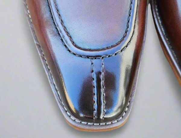 Carrucci Calfskin Split Toe Shoe - Chestnut