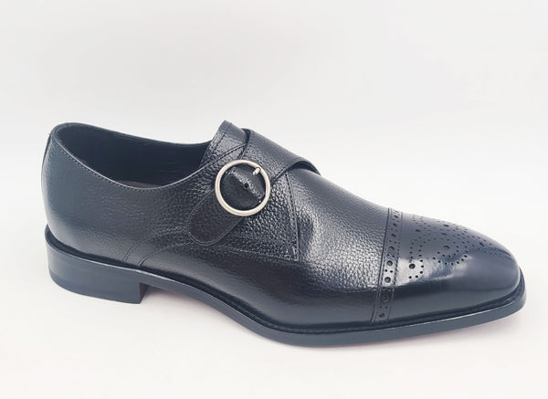 Maurice Deerskin Monkstrap Shoe - Black