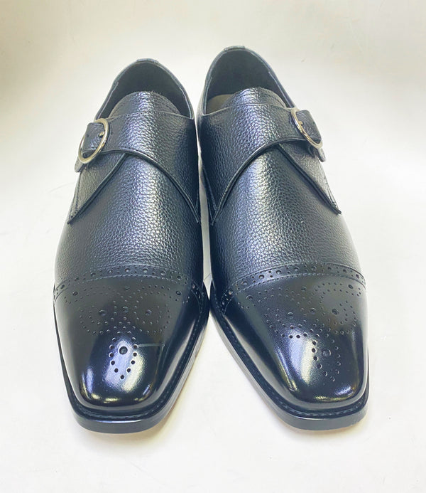 Maurice Deerskin Monkstrap Shoe - Black