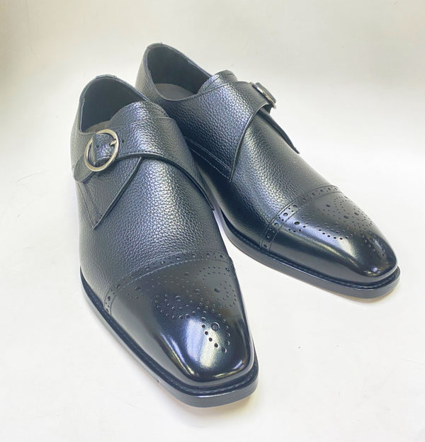 Maurice Deerskin Monkstrap Shoe - Black